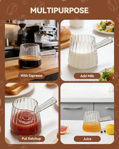 2 PCS Espresso Measuring Cup 6 Oz (Pure Transparent Color)