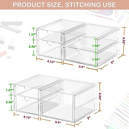 Acrylic 7 Drawer Makeup & Storage Organizer for Bath (7 Drawers)