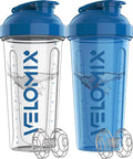 2 Pack 28oz Protein Shaker Bottle (B7) Blue / Transparent)