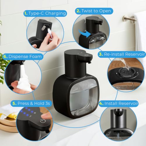 Automatic Foaming Soap Dispenser (Black / Foam)