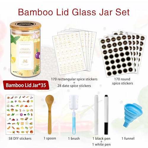 Spice Jars with Labels (4 oz 35 pcs)