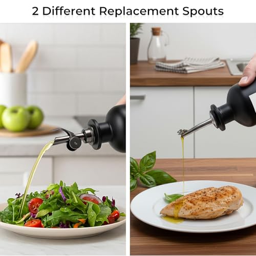 3PCS Olive Oil Dispenser Bottle For Kitchen (Black)