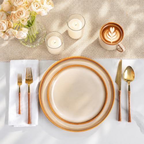 Ceramic Dinnerware Sets for 6 (Modern-Khaki / Service for 6 (18 Pcs))