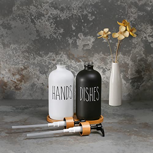 Soap Dispenser Set (Hd Black White & Tray)