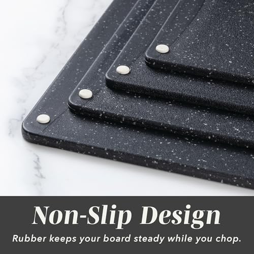 Non Slip Cutting Board Set (4 Cutting Boards / Black)