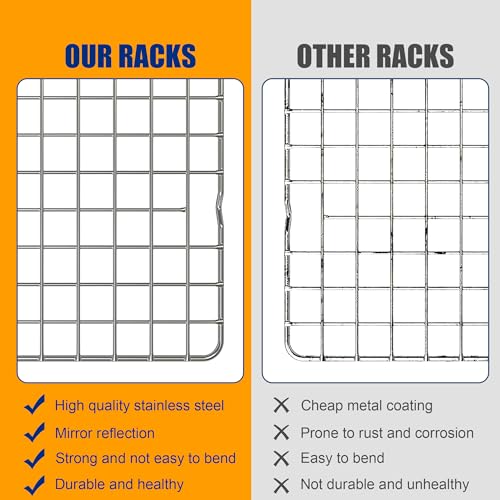 2 PCS Cooling Racks for Cooking and Baking (11.65''x16.85''-2PC / Silver)
