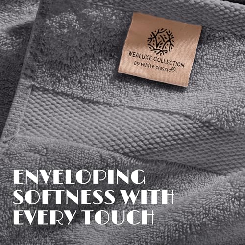 Wealuxe Grey Towels for Bathroom 6 Pack (Gray / Bath Towels 6-Pack, 24x50 Inches)