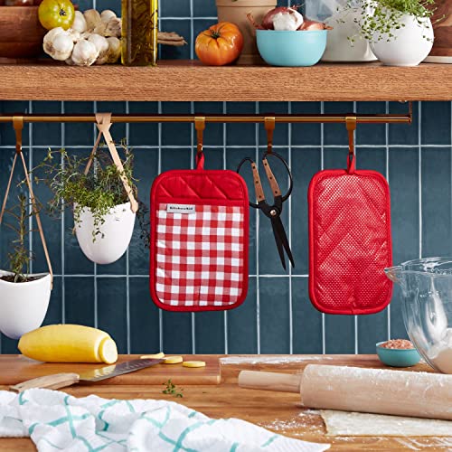 Gingham Pot Holder 2 (Passion Red / 7"x10")