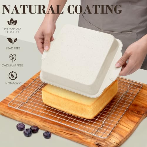 Baking Pans Set Nonstick (Cream)
