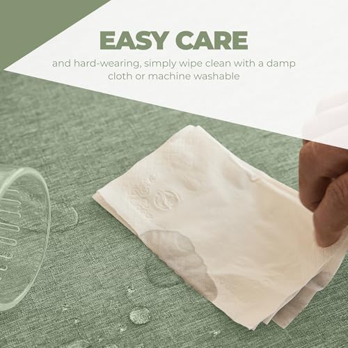 Faux Linen Rustic Round Tablecloth for Coffee Table (Sage Green / 70" (Round))