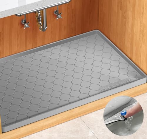 Waterproof Under Sink Mat 19" x 19" (19"W x 19"L / Light Gray)