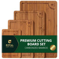 Wooden Cutting Boards for Kitchen Meal Prep & Serving (4-Piece / Brown)