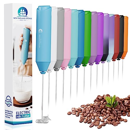Powerful Milk Frother Handheld Foam Maker (No Stand / Sky Blue)