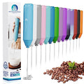 Powerful Milk Frother Handheld Foam Maker (No Stand / Sky Blue)