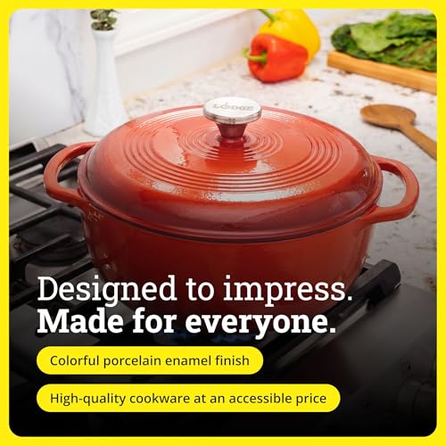 Essential Enamel Cast Iron Dutch Oven (Poppy)