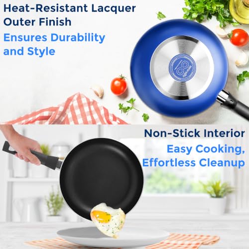 20 Piece Blue Cookware Set with Knives