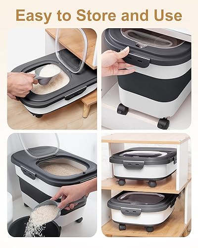 20 30 Lbs Rice Storage Container (Black/20-30LBS)