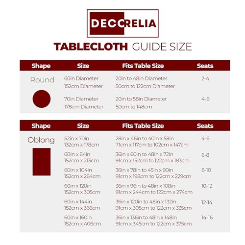 Christmas Christmas Red Waterproof Round Table Cloth for Round (Burgundy / 70" (Round))