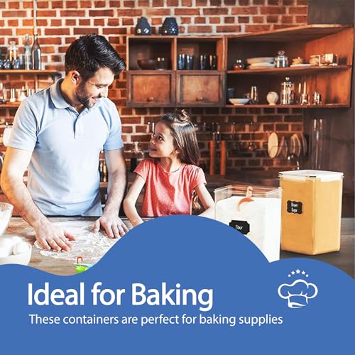 Extra Large Airtight Food Storage Containers with Blue Lid Color