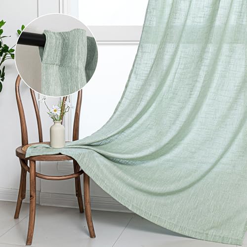 Semi Sheer Curtains for Bedroom (50"W x 63"L (Pack of 2) / Aqua)