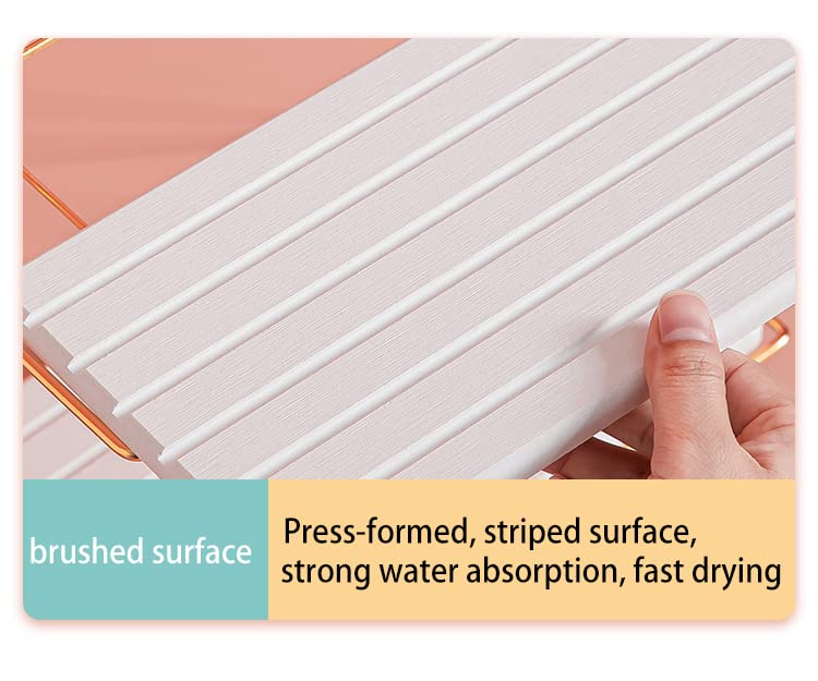2 PCS Water Absorbent diatomite Coasters (9.5 x 5.5 inches / White)