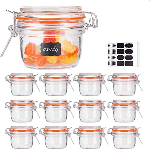 5 oz Glass Jars With Airtight Lids (Round-5oz12pack)