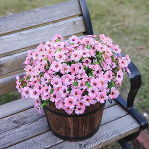 Artificial Flowers for Outdoor Indoor Garden Home Decoration (Pink)