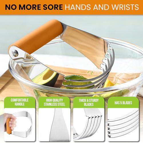 Large Dough Blender For Baking (Mango / 4" Large)