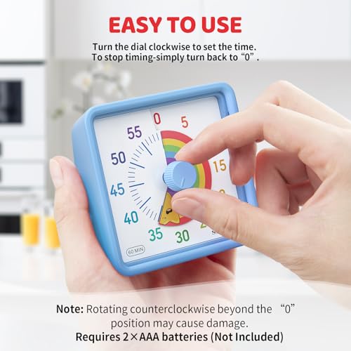60 Minute Visual Timer for Kids (Blue & Star)