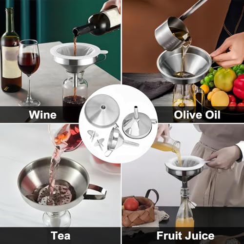 Stainless Steel Funnels for Kitchen use (5pcs Funnel set)