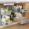 2 Packs 21IN Depth Under Sink Organizer (Gun Gray / 2 Pack-21"Dx11.6"-16.7" H)