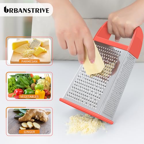 Cheese Grater With Container Box Grater Stainless Steel Kitchen Coral (Coral)