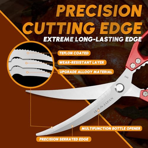 Kitchen Shears Heavy Duty (Red)