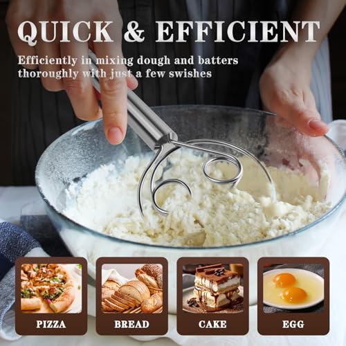 Danish Dough Whisk (Stainless Steel 2-eye / 1 Pack)