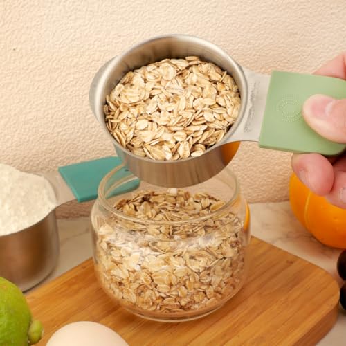 16 Pcs Magnetic Measuring Cups and Spoons Set (Silvery-16pcs)