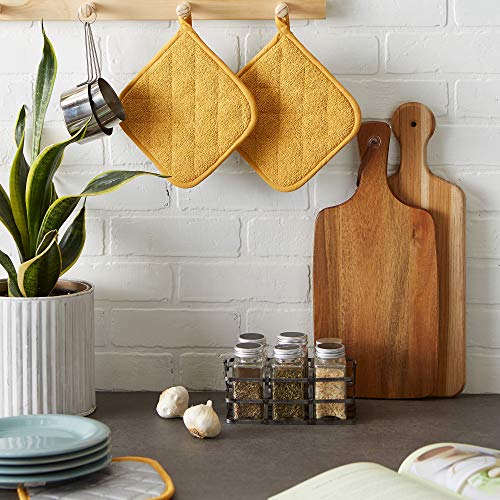 Basic Terry Collection Quilted 100% Cotton (Potholder (3 Piece) / Honey Gold)