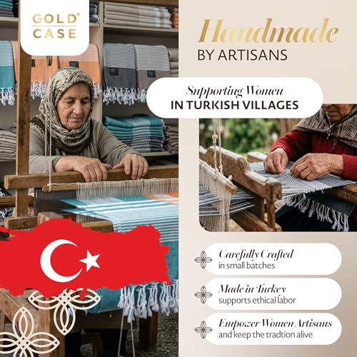Gold CASE Turkish Beach Towel Set of 4 (Beige / 67x38"-Aphrodite)