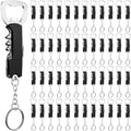 48 Pcs Wine Bottle Opener Keychains Bulk (Black)
