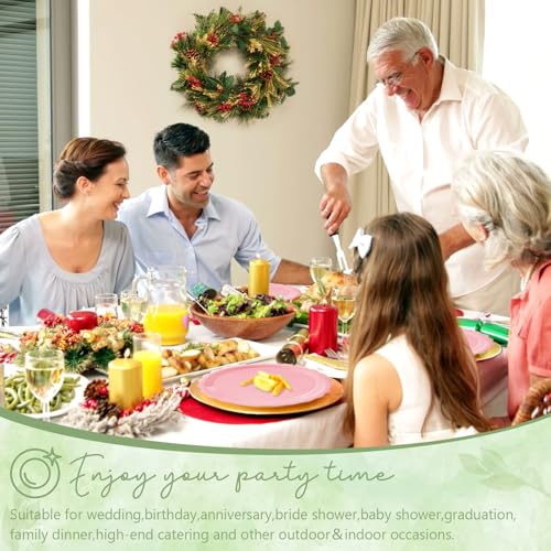 100 Light Pink Paper Plates and Napkins Disposable for Party (Pink 100 Plate Set / 7 & 9-inch Set)