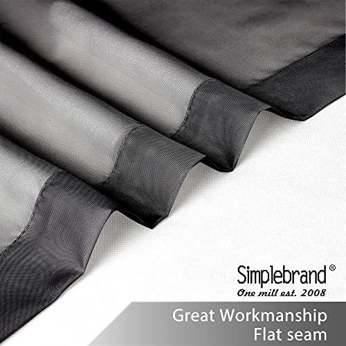 Black Sheer Kitchen Cafe Curtains (Black / 42"W x 36"L (Pack of 2))