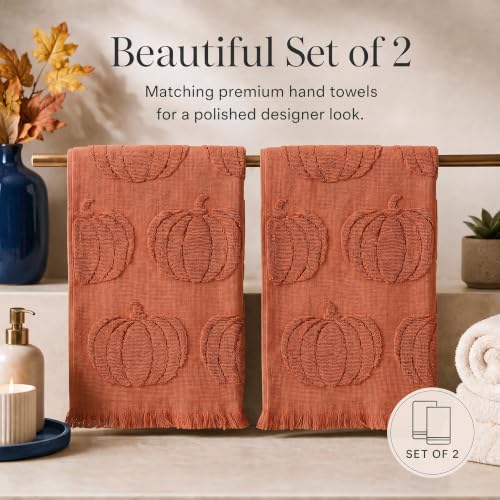 Decorative Fall Hand Towels for Your Bathroom Or Kitchen (Orange)
