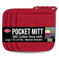 Terry Pocket Mitt & Hot Pad (4-Pack / Paprika Red)