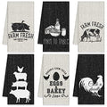 6 Pcs Farm Animal Kitchen Towels Farmhouse Funny Dish Towel (Farm)
