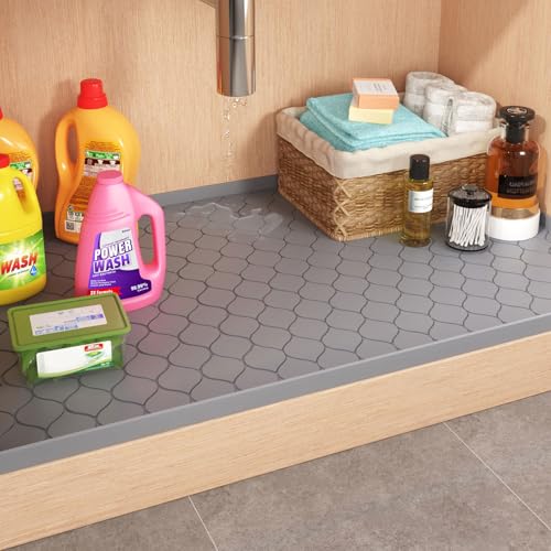 Waterproof Under Sink Mat 40" x 22" (22"W x 40"L / Beige)