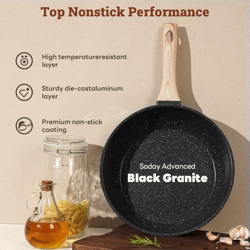 Pots and Pans Set Non Stick (Black / 17 Pieces)