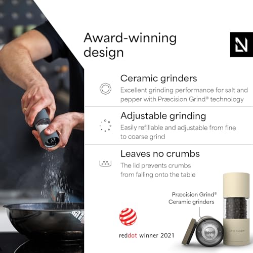 Salt and Pepper Grinder Set (Taupe Brown / Set of two manual grinders)