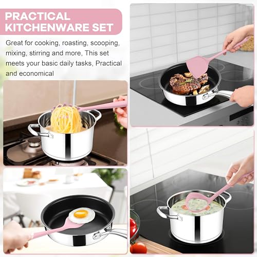 Silicone Cooking Utensils Set (Pink)