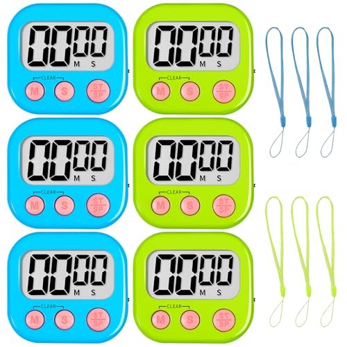 Classroom Timer for Kids Teachers 6 Pack Digital Timers (Blue & Green)