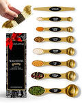 Magnetic Measuring Spoons Set (Classic / Black & Brass Gold)