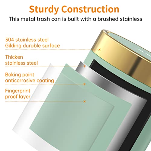 0.4 Gal Light Green Desktop Mini Swing Lid Trash Can (Light Green / 1.5 Liter)